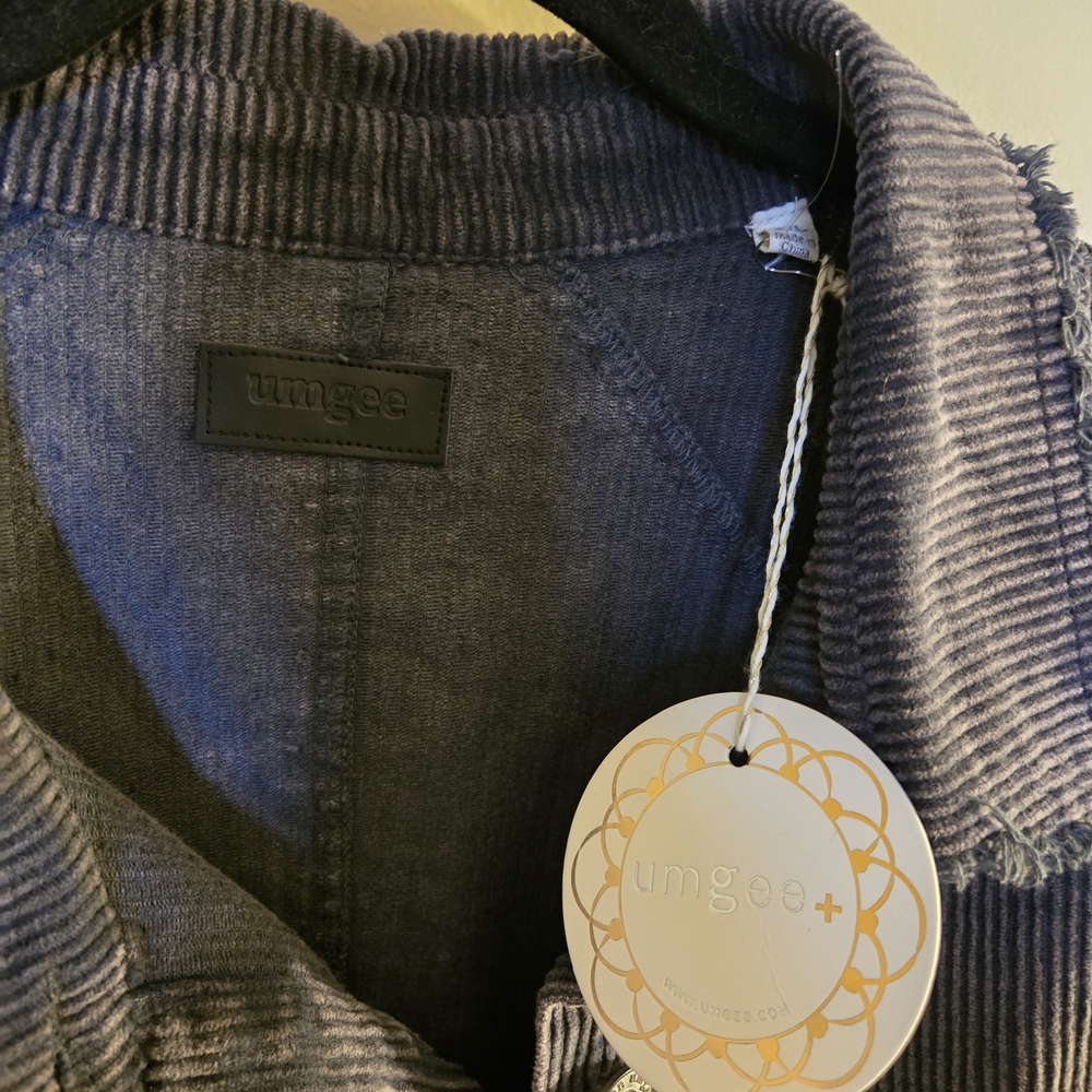 Umgee Stone Wash Blackish Purple Corduroy Jacket - Picture 6 of 7